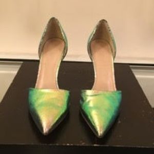 JCREW IRIDESCENT HOLOGRAM ELSIE D'ORSAY HEELS JCREW IRIDESCENT HOLOGRAM ELSIE D'ORSAY HEELS